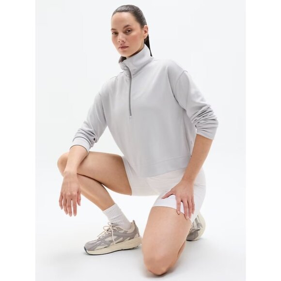 New Athleta S Seasoft Quarter Zip Sweatshirt Quartz Grey Small - Picture 3 of 5